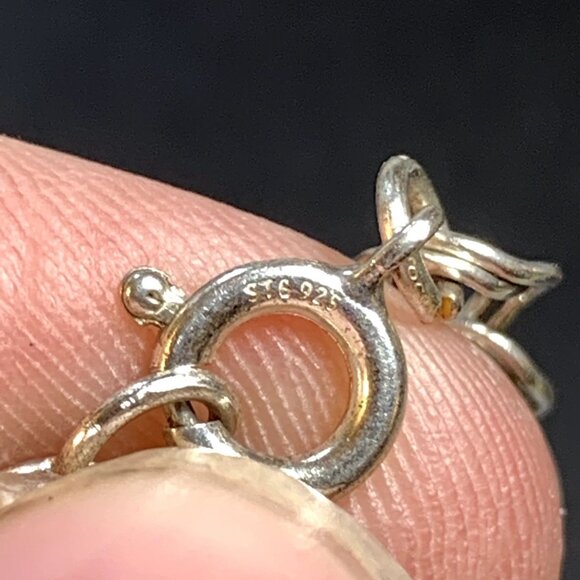 VTG Sterling Silver 925 Round Link Bracelet Spring Ring Clasp Size 7'' Length - Picture 6 of 9